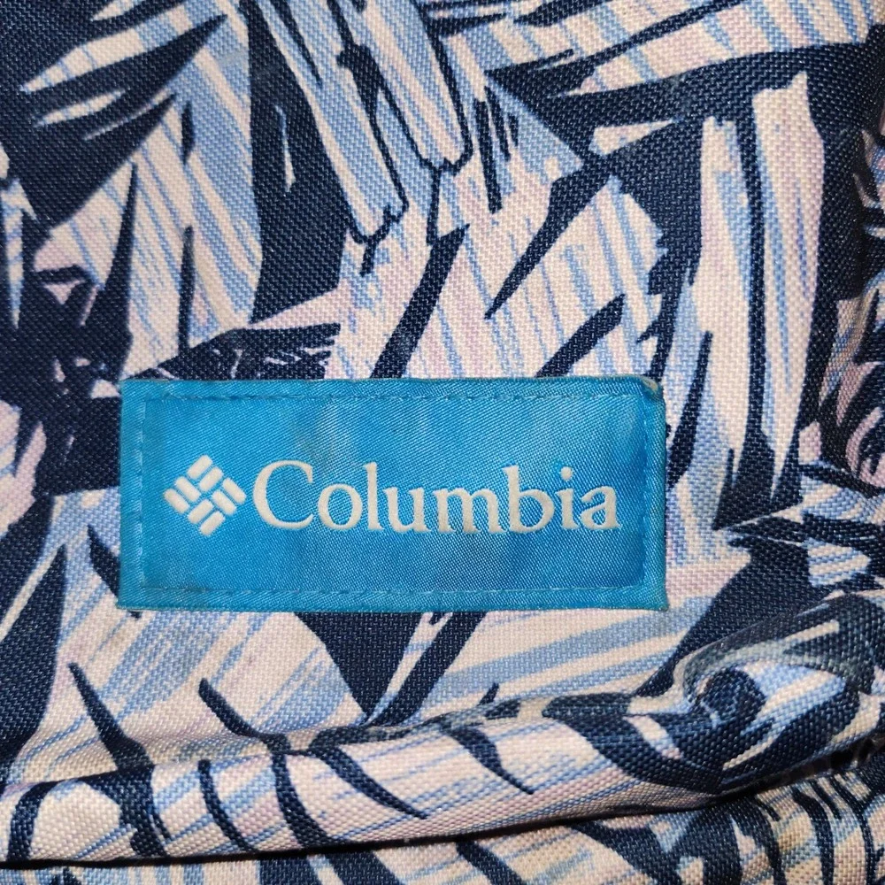Columbia Blue Palm Leaf Print‎ Backpack Unisex Daypack CB059CO-X4698